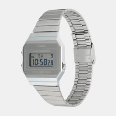 Vintage Unisex Quartz Silver Dial Digital Stainless Steel Watch D346