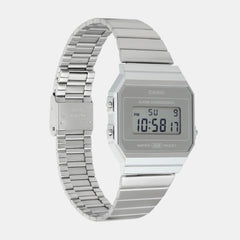 Vintage Unisex Quartz Silver Dial Digital Stainless Steel Watch D346
