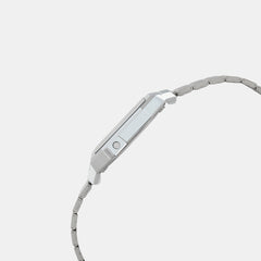 Vintage Unisex Quartz Silver Dial Digital Stainless Steel Watch D346