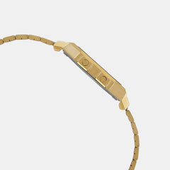 Vintage Unisex Quartz Gold Dial Digital Stainless Steel Watch D347