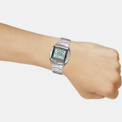 Vintage Unisex Quartz Grey Dial Digital Stainless Steel Watch DB27