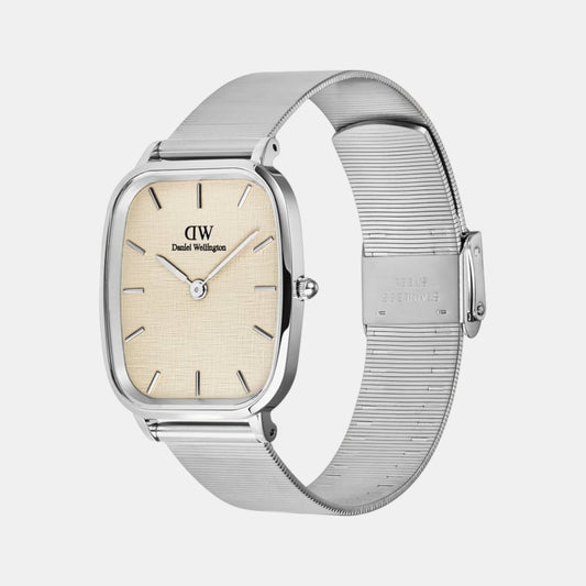 Men Quartz Beige Dial Analog Stainless Steel Watch DW00100812K