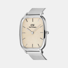 Men Quartz Beige Dial Analog Stainless Steel Watch DW00100812K