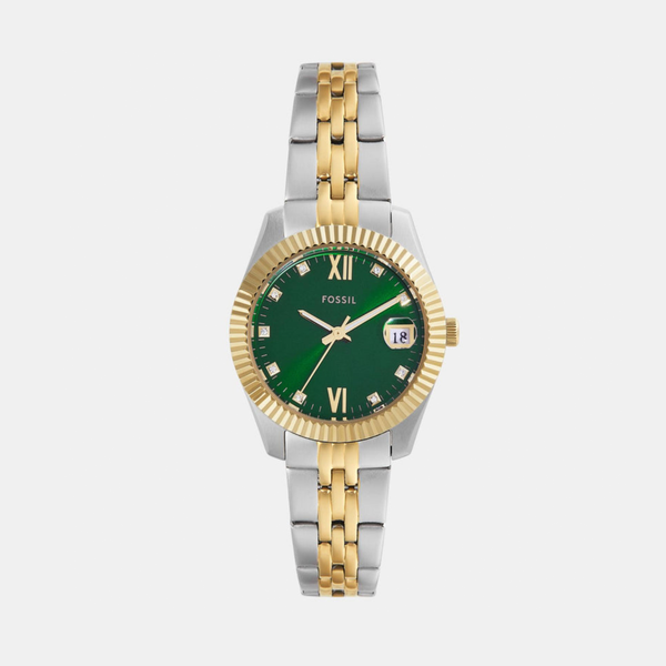 Scarlette Women Quartz Green Dial Analog Stainless Steel Watch ES5388