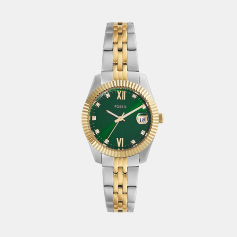 Scarlette Women Quartz Green Dial Analog Stainless Steel Watch ES5388