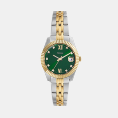 Scarlette Women Quartz Green Dial Analog Stainless Steel Watch ES5388