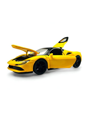Yellow - Ferrari SF90 Spider Diecast Car – Premium Collectible Model | Metal Sports Car Toy for Enthusiasts - Scale 1:32.