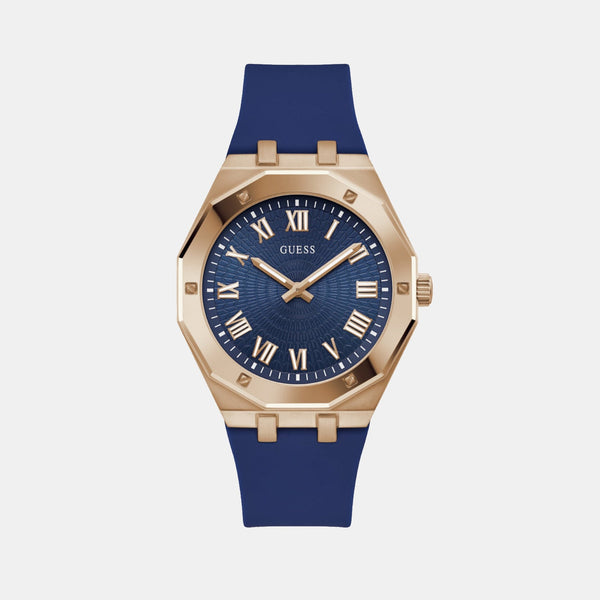 Asset Men Quartz Blue Dial Analog Silicone Watch GW0663G3