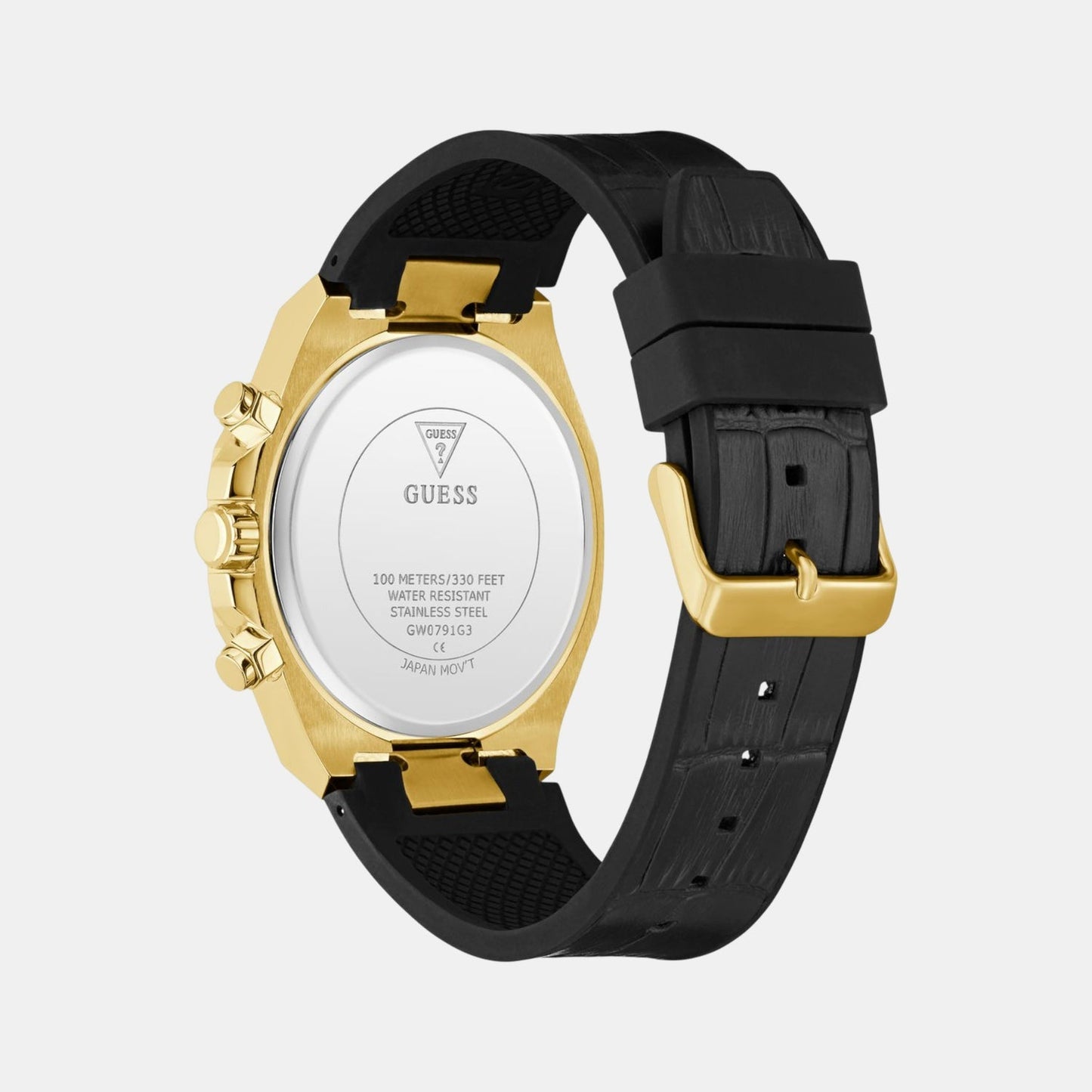 Dress Men Quartz Black Dial Multi-Function Silicone Watch GW0791G3