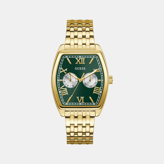 Dress Men Quartz Green Dial Multi-Function Recycled Steel Watch GW0975G2