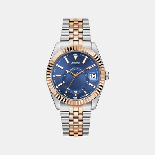 Dress Men Quartz Blue Dial Analog Recycled Steel Watch GW0977G5