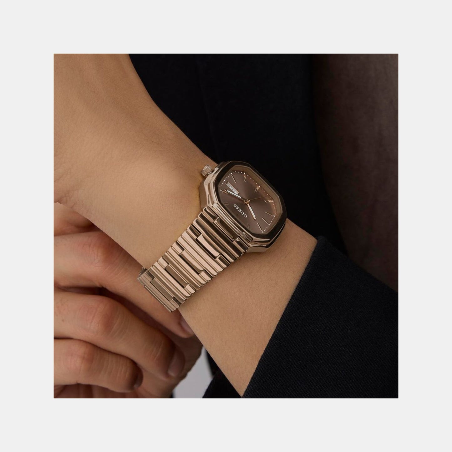 Dress Men Quartz Bronze Dial Analog Recycled Steel Watch GW0978G3