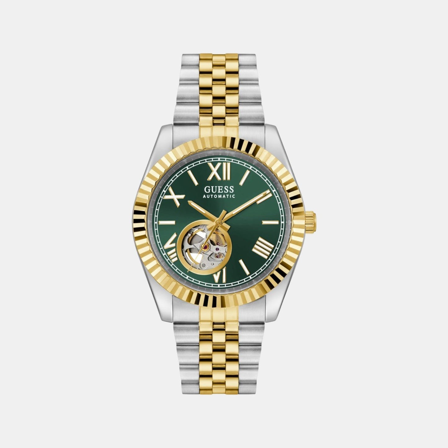 Dress Men Automatic Green Dial Analog Recycled Steel Watch GW0984G4