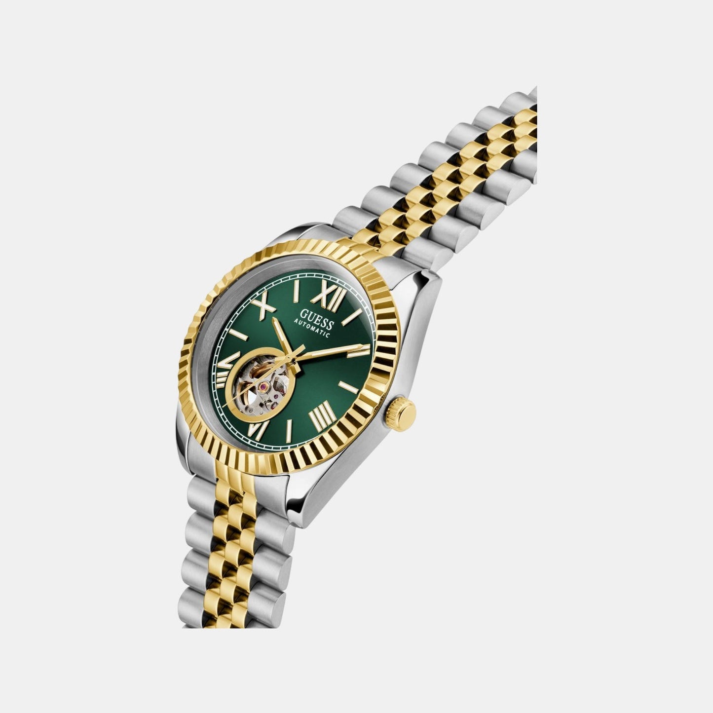 Dress Men Automatic Green Dial Analog Recycled Steel Watch GW0984G4