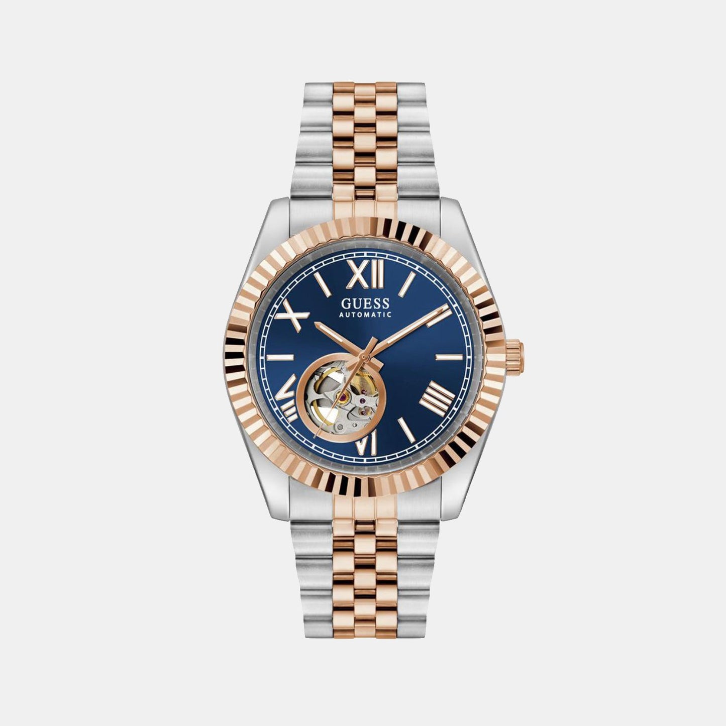 Dress Men Automatic Blue Dial Analog Recycled Steel Watch GW0984G5