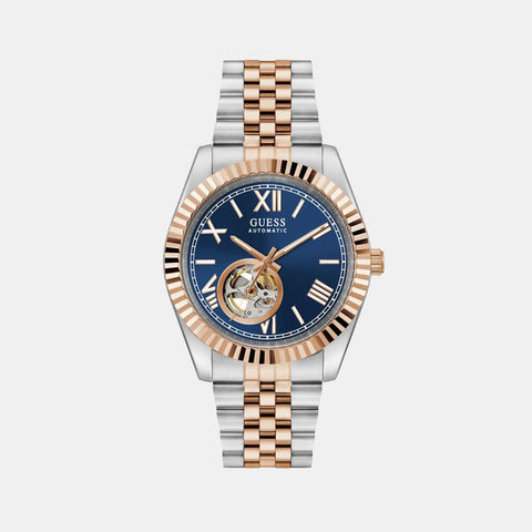 Dress Men Automatic Blue Dial Analog Recycled Steel Watch GW0984G5