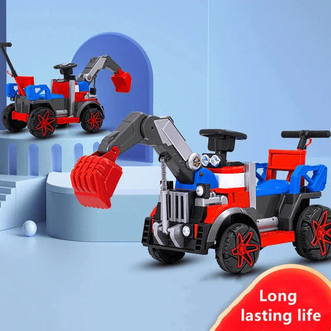 11Cart Kids Ride-On Toy Excavator Playtime | Steer and control the excavator boom and bucket