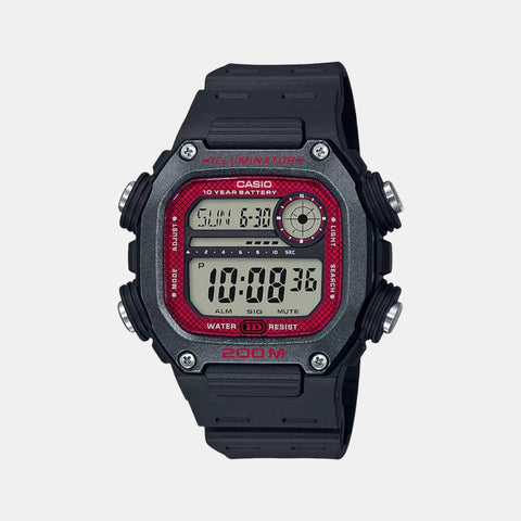 Youth Men Quartz Black Dial Digital Resin Watch I117