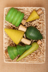 Wooden Tree Toys Set | Forest Trees | Green and Yellow