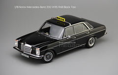 1/18 Norev Mercedes-Benz 200 W115 1968 Black Frankfurt Taxi Diecast Full Open + Figure + Luggages
