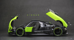 1/18 Almost Real AR+ Pagani Zonda Cinque Coupe 2009 White Diecast Full Open