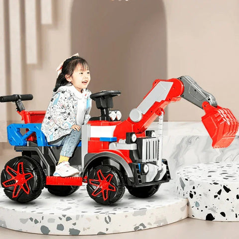 11Cart Kids Ride-On Toy Excavator Playtime | Steer and control the excavator boom and bucket