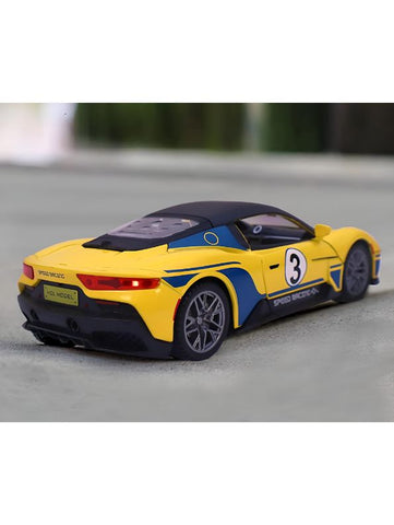 Yellow - Maserati MC 20 Alloy Metal Pull Back Diecast Car – Premium Metal Toy Vehicle for Kids & Collectors Scale 1:22 - MSLMI.