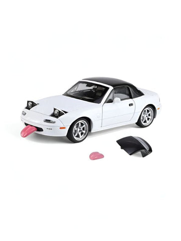 White - Mazda Miata MX-5 Diecast Car – 1:32 Alloy Model Toy with Pull Back Action, Openable Doors, Realistic Design – Collectible Gift for Kids & Adults TZ-OS1560.