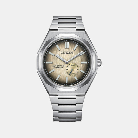 Zenshin Men Automatic Champagne Dial Analog Titanium Watch NK5020-58P