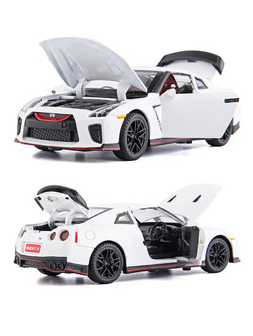 White - Nissan Skyline GTR R34 - Premium Alloy Metal Diecast Sports Racing Car Model - Openable Doors & Pull-Back Action Scale 1:36 - TV5805.