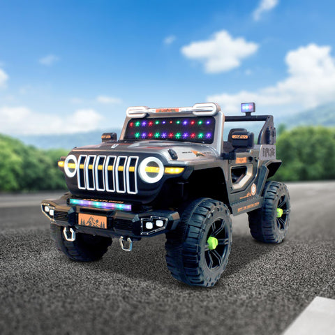 PATOYS | Explorer SUV Ride-On for Kids | 12V | 2-Seater | LED Lights | Remote Control | Metallic Grey