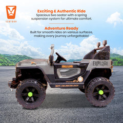 PATOYS | Explorer SUV Ride-On for Kids | 12V | 2-Seater | LED Lights | Remote Control | Metallic Grey
