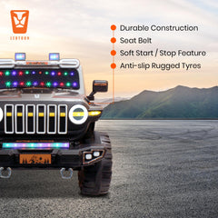 PATOYS | Explorer SUV Ride-On for Kids | 12V | 2-Seater | LED Lights | Remote Control | Metallic Grey