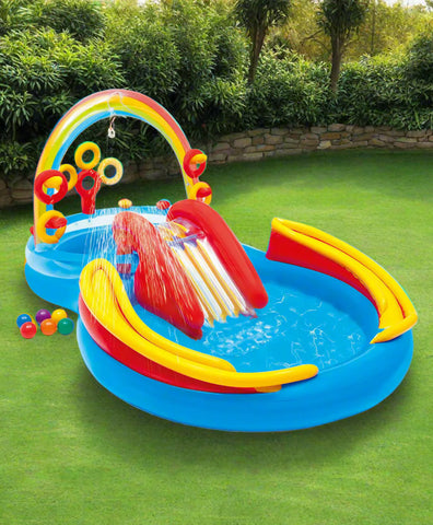 PATOYS | Rainbow Ring Inflatable Swimming Pool with Electric Pump - 57453