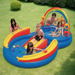 PATOYS | Rainbow Ring Inflatable Swimming Pool with Electric Pump - 57453