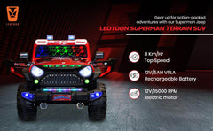 PATOYS | Officially Licensed Superman Jeep - Thar 898 Battery Operated for Kids