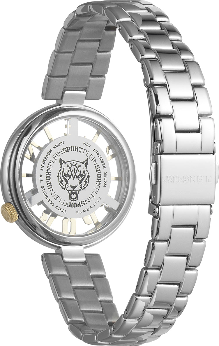 Plein Sport Sport Tiger Silver Round Dial Quartz Analog Women Watch