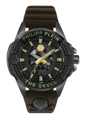 Philipp Plein The $Kull Leather Grey Round Dial Quartz Analog Men Watch