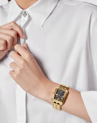 Philipp Plein Gold Square Dial Quartz Women Watch