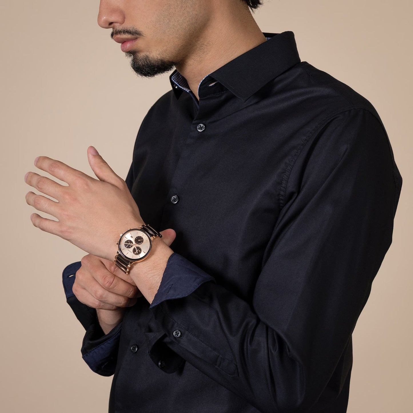 Centrix Men Quartz Champagne Brown Dial Chronograph Stainless Steel Watch R30212402