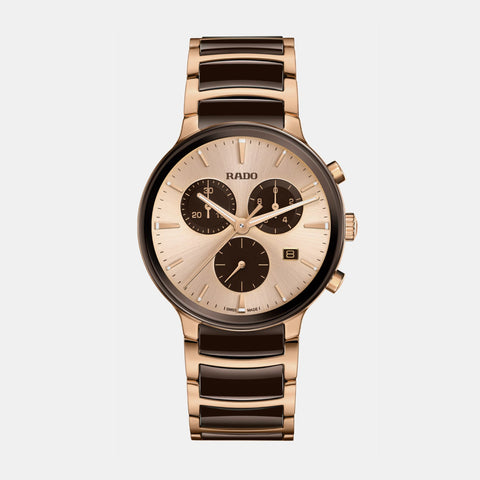 Centrix Men Quartz Champagne Brown Dial Chronograph Stainless Steel Watch R30212402