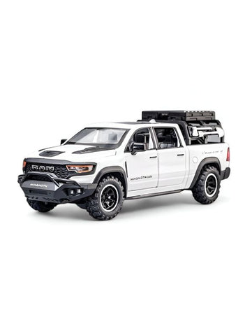 White - Ram Mammoth Diecast Car for Kids – Heavy-Duty Off-Road Metal Toy Vehicle Scale 1:32 TZ-OS1561.