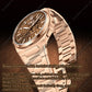 【Limited Edition 300pcs】Hammer Dial Big Date Automatic Winding Gold Brown Chiming Watch Lucky Harvey
