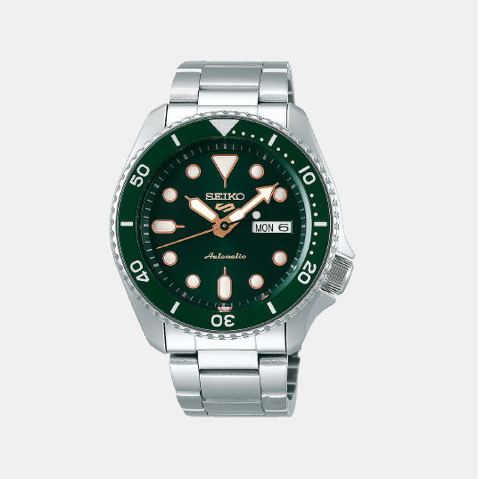 5 Sports Men Automatic Green Dial Analog Stainless Steel Watch SRPD63K1