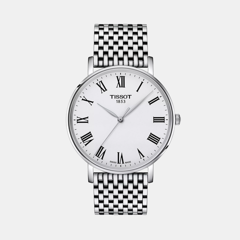 Everytime Men Quartz Silver Dial Analog Stainless Steel Watch T1434101103300