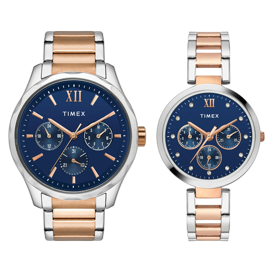 Timex Empera Blue Round Dial Quartz Analog Unisex Watch