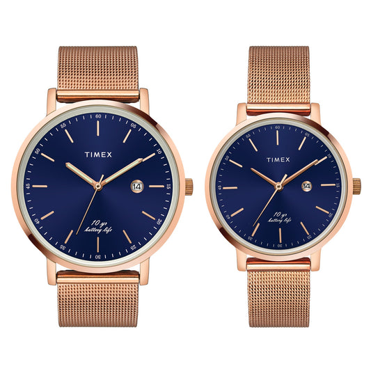 Timex Empera Blue Round Dial Quartz Analog Unisex Watch