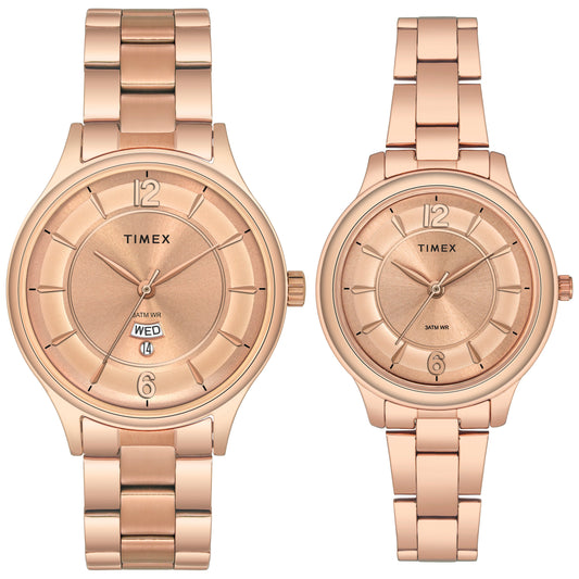Timex Empera Rose Gold Round Dial Quartz Analog Unisex Watch