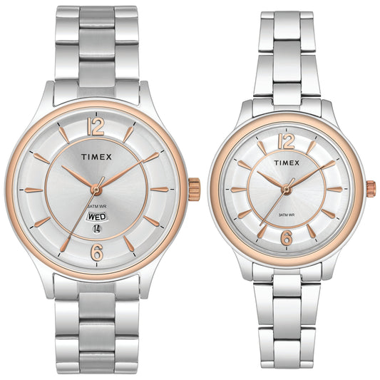 Timex Empera Silver Round Dial Quartz Analog Unisex Watch