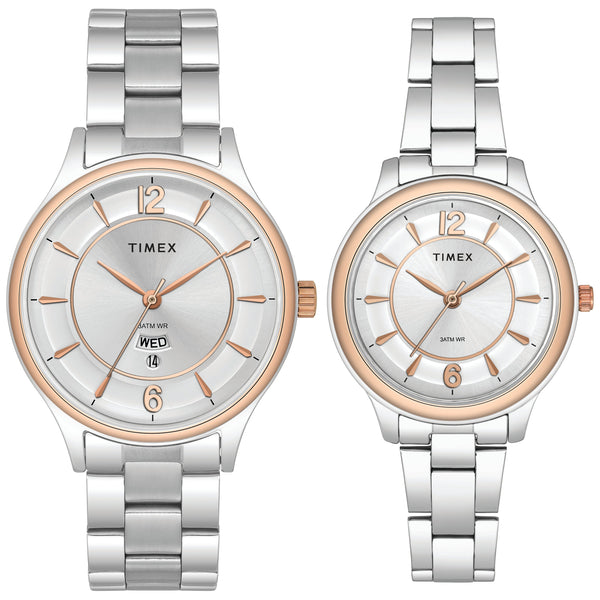 Timex Empera Silver Round Dial Quartz Analog Unisex Watch